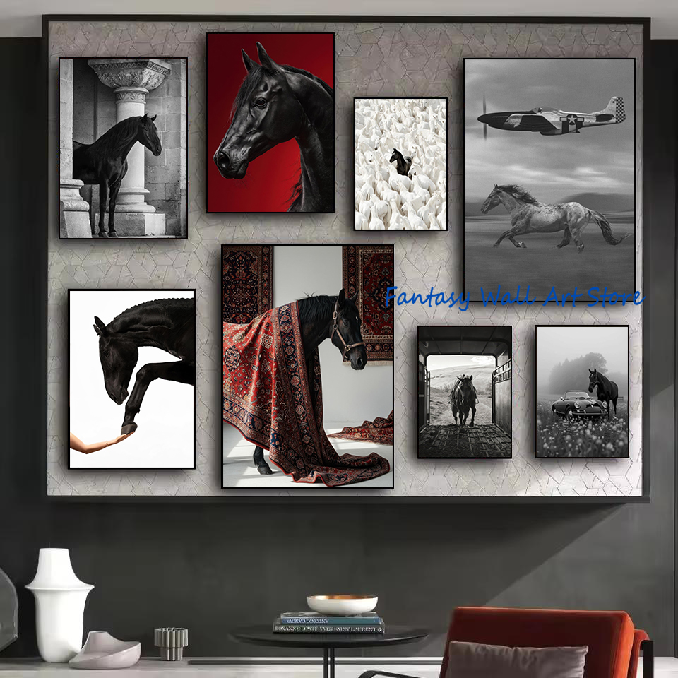 Luxury Lifestyle Homes Photos - Black Horse Photos Vintage Luxury Wall