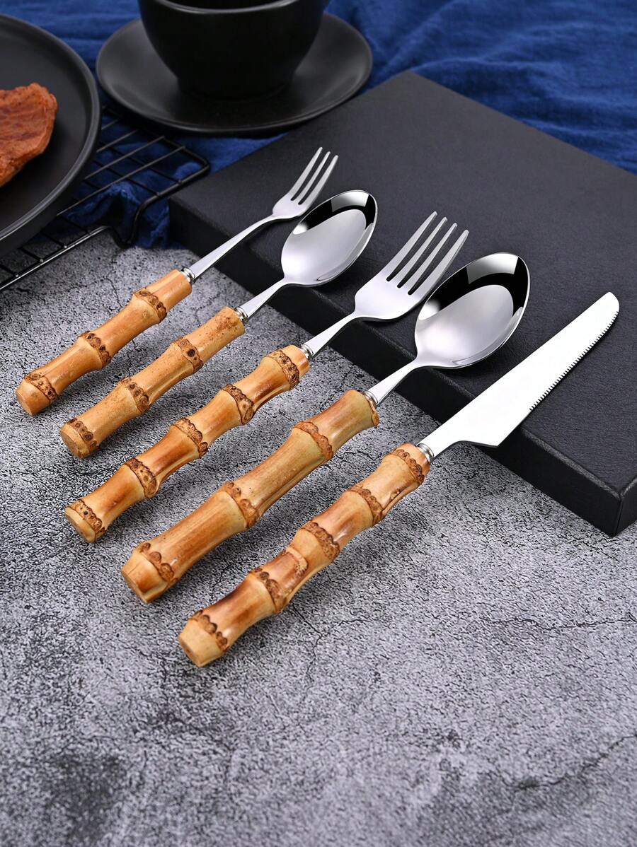 30-piece stainless steel cutle - Bamboo Cutlery Set review and price