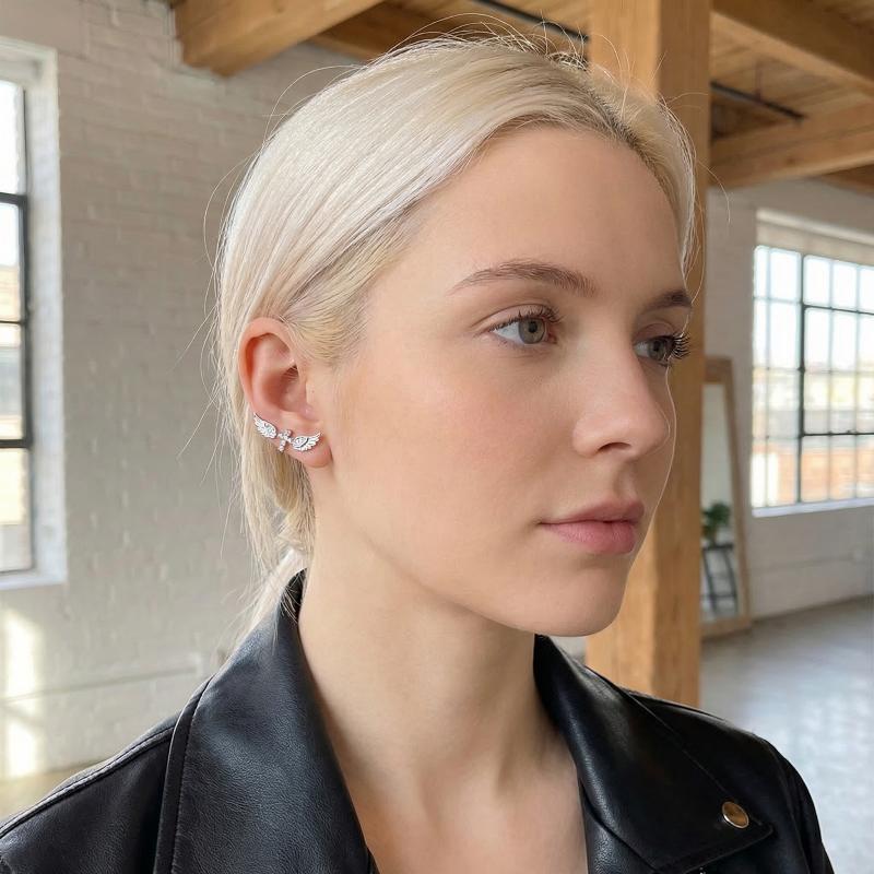 Angel Wings Cross Earrings Lux - Luxury Lifestyle For Women review and price
