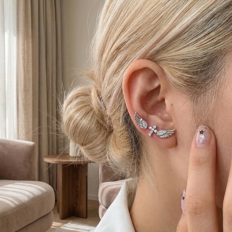 Angel Wings Cross Earrings Lux - Luxury Lifestyle For Women review and price