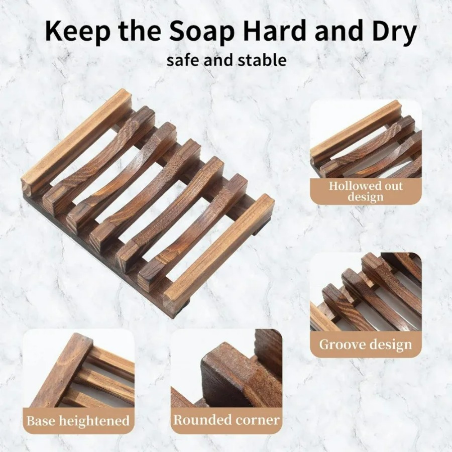 Wooden Soap Dish for Shower Ba - Bamboo Cutlery Set review and price